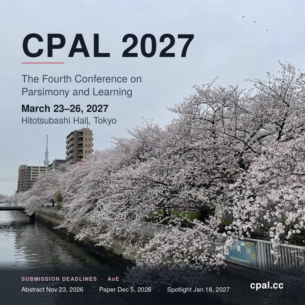 第4回 Conference on Parsimony and Learning（CPAL 2027）